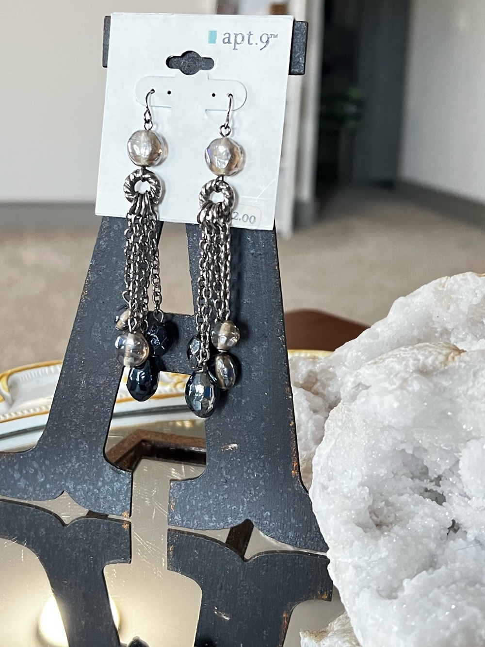 Apt. 9 Chain Tassel Earrings with Mixed Beads